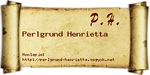 Perlgrund Henrietta névjegykártya